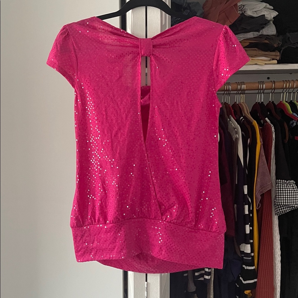 NWOT - Express Sequin Open Back Blouse